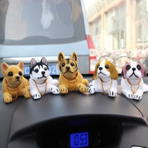 Car Head Dog Doll Auto Shaking Head Toy Ornaments Nodding Dog Car Interior Furnishings Decoration Gift