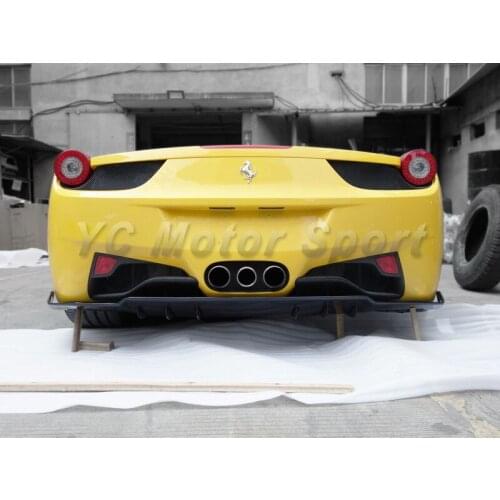 Car Accessories Carbon Fiber AV Style Rear Diffuser Fit For 2010-2014 F458 Italia Spider Rear Diffuser Lip