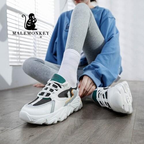 White Platform Sneakers Women Cacual Shoes Breathable Mesh 2021 Autumn Lace Up Outdoor Breathable Running Sport Shoes Fashion