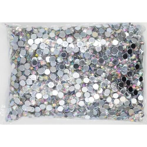 Cryatal AB Color 1.5~20mm Flat Back Round Acrylic Rhinestones Beads,3D Acrylic Nail Art / Garment Decoration