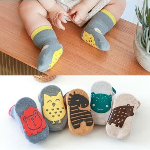 Baby Silicone Cotton Newborn Non-Slip Soft Toddler Socks Cute Letter Floor Infant Elastic Socks For 0-5 years Child Kids