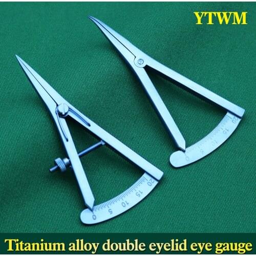 Double Eyelid Measuring Eye Gauge Titanium Alloy Double Eyelid Surgery Positioning Designer Eye Measuring Ruler Straight Elbow