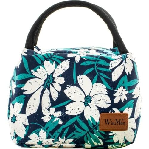 Winmax Insulated Thermal Lunch Bags Floral Print Totes Cooler Picnic Food Lunch Box Bag For Kids Women Girls Ladies Men Icepack