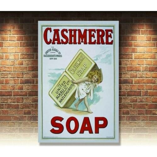 Cashmere Soap, Bathroom & Showeroom, Hotel, Vintage, Old, Small Metal Tin Sign
