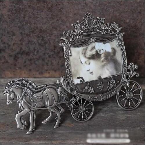 Horse White Princess Carriage Marriage Wedding Frame chocolate silicone fandont mold cake decoration baking tools