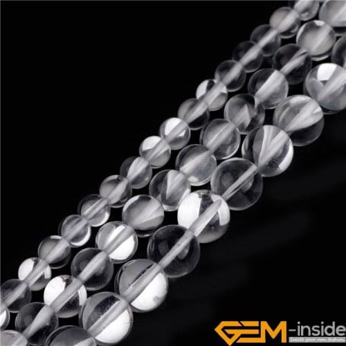 6 8 10mm White Clear Quartzs Crystal Energy Stone Round Spacer Loose Beads For Jewelry Making DIY Bracelet Necklace 15"Strand