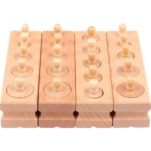 Montessori Materials Baby Wooden Toys Socket Cylinder Block For Children Educational Preschool Early Learning Toy
