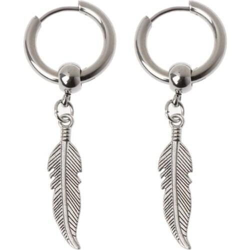 Fashion Earrings for Women Korean Jewelry Hip Hop Drop Earrings for Men Leaf Pendant Dangle Chain Earrings