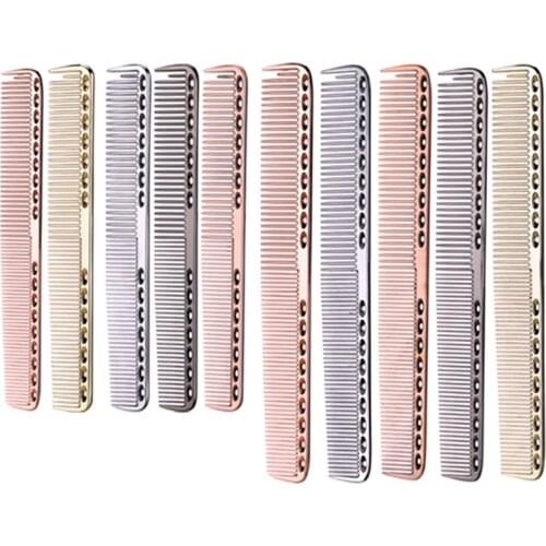 Men Women Aluminum Metal Cutting Comb Hair Hairdressing & Barbers Salon Combs Anti-static