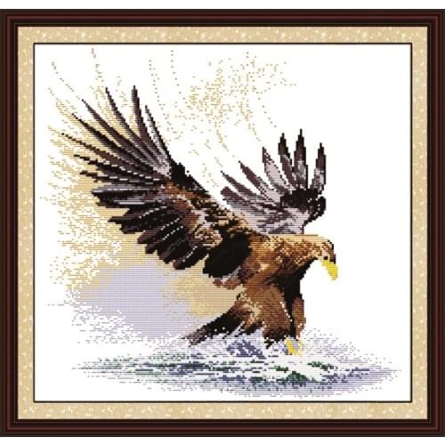 A flying eagle animal 14ct home decor chinese counted cross stitch Toolkit canvas printed patterns embroidery needlework sets