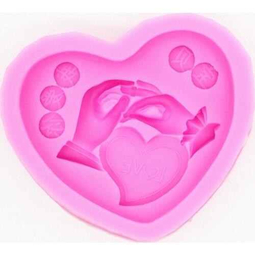 P850 love heart silicone chocolate mold cake decoration mould aromatherapy plaster decoration diy