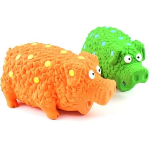Pet Squeaker Toy Cute Pig Grunting Squeak Latex Chew Toys Pet Teasing Sound Dog Molar Puppy Training Products