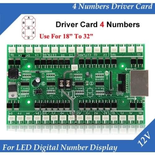4 Numbers Driver Card Use For 18 inch to 32 inch LED Digital Number Module Gas Oil Price LED Sign Control Card