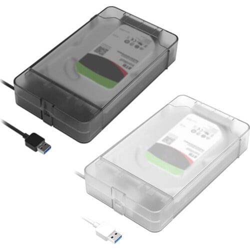 2.5 3.5 inch USB 3.0 HDD SSD Case USB to SATA I II III Translucent External Box UASP Mobile SSD Box Support 16TB for PC Laptop