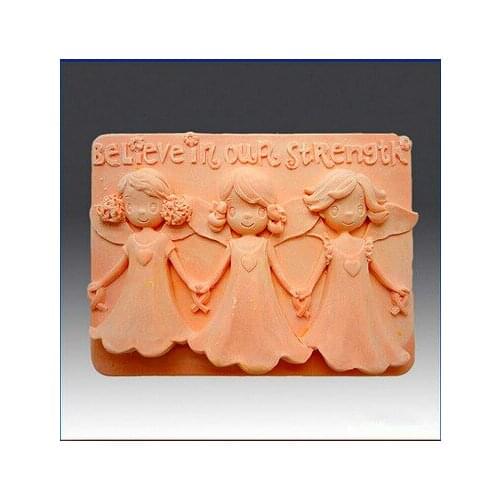 PRZY Silicone Mold Angel Soap Mold Fondant Molds Cake Mold Clay Resin Gypsum Chocolate Believe in Our Strength Girl Moulds
