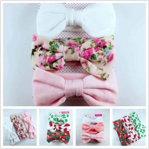 PUDCOCO For 3PCS/Set Bow Headband Elastic Hair Band Baby Girls Kids Hair Accessories Set