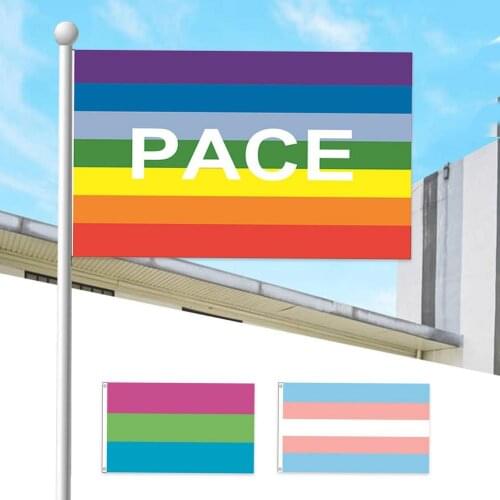 Rainbow Flag Outdoor Garden Decor Flag With 2 Grommets 3x5 Ft Support Progress Gay Pride Banner