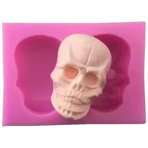 Halloween Skull Head Silicone Mold Fondant Cupcake Topper Mould Chocolate Gumpaste Cake Decorating Tools Candy Clay Resin Molds