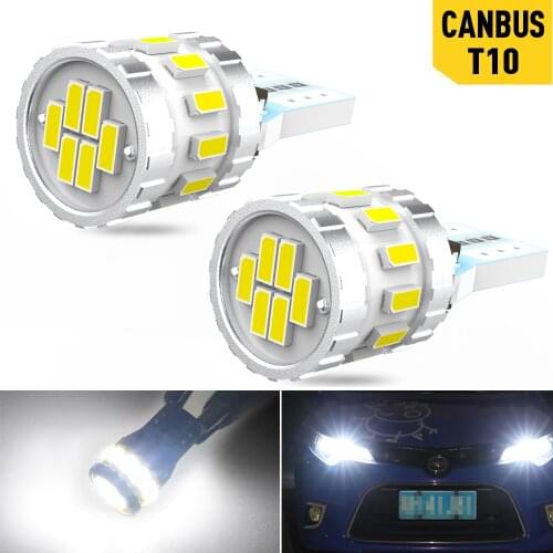 2pcs Canbus T10 LED bulbs led W5W 168 194 No Error 3014SMD White 12V Plate Lights Turn Signal Lights for BMW Audi Mercedes BENZ