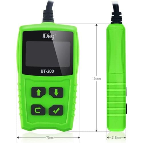 JDiag FasCheck BT200 12V Car Battery Tester Analyzer Diagnostic Tool Charging System Test Scan for CCA MCA JIS DIN IEC EN SAE GB