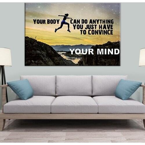 Your Body Can Do Anything Canvas Poster Wall Art Print Inspirational Motivational Classroom Home Office Dorm Single Issue Magazi
