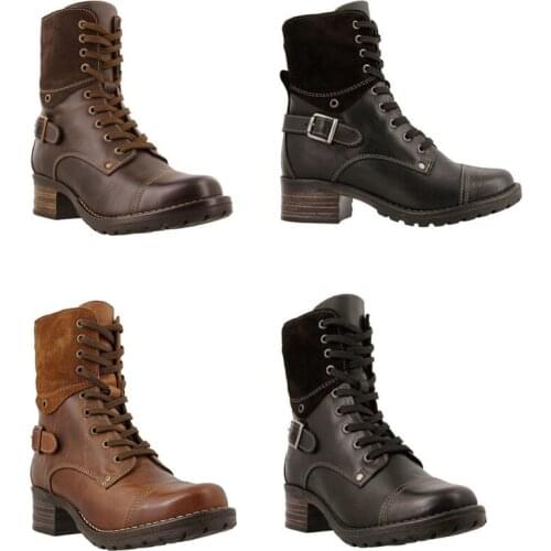 2021 Fashion Women Ankle Boots Zipper Autumn Winter PU Leather Comfortable Round Toe Motorcycle Boots Outdoor Low Heels Shoes