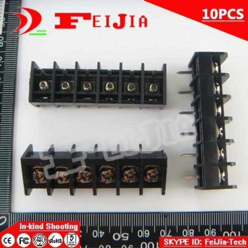 10PCS HB9500S-9.5-6P / HB9500S 9.5mm 6Pin Barrier Terminal Block Screw Terminal Block Pitch 9.5mm Terminal Block Free Shipping