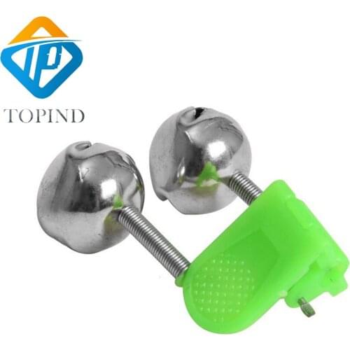 100PCS TOPIND Fish Alarm,Water & Wood Tackle Rod Clamp Sea Fishing Tip Bite Lure Alarm Twin Bell Ring Clip