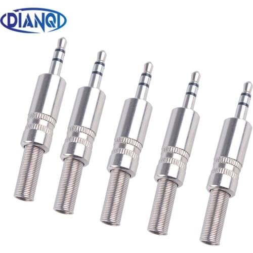 3.5mm 3-Pole Stereo Metal Plug Connector 3.5 Plug & Jack Adapter With Soldering Wire Terminals 3.5mm Stereo Plug Free Shipping