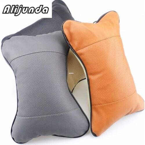 2pcs artificial leather neck headrest breathable car pillow for Jaguar XF XJ XJS XK S-TYPE X-TYPE XJ8 XJL XJ6 XKR XK8 XJS X320