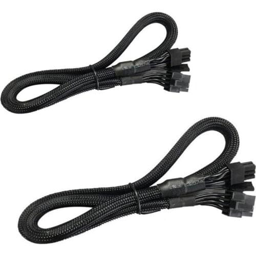 2 Pack 8 PIN TO 8 Pin (6+2) PCIE VGA Supply Cable Flex for EVGA Supernova 650 750 850 1000 1600 2000 G2 G3 P2 T2 GS