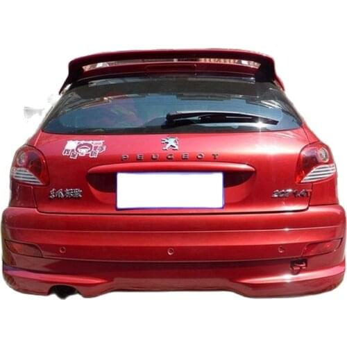 2021 Suitable for Peugeot 206 207 rear wing hatchback rear wing modified pull wind tail ABS paint perforation installation