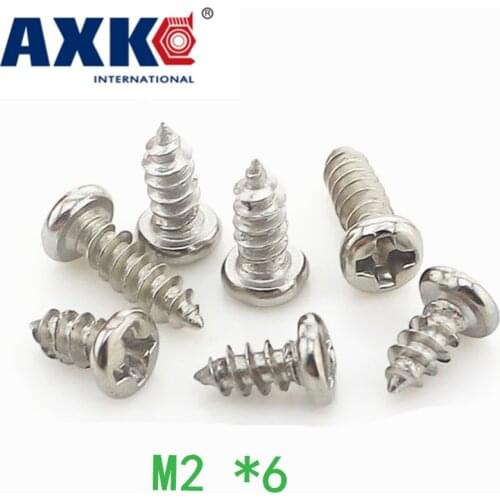 2021 Real New Drywall 200pcs Micro Phillips Self-tapping Screws Miniature Yuan Head Tapping Electronic Small M2 *6 Gb845