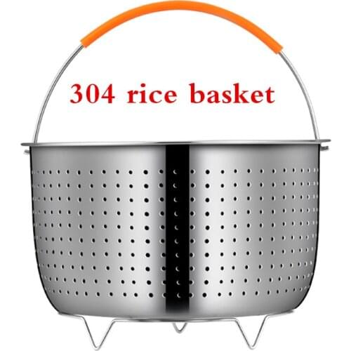 304 Stainless Steel Rice Cooking Steam Basket Pressure Cooker Anti-scald Steamer Multi-Function Fruit Clean Basket steamer rack