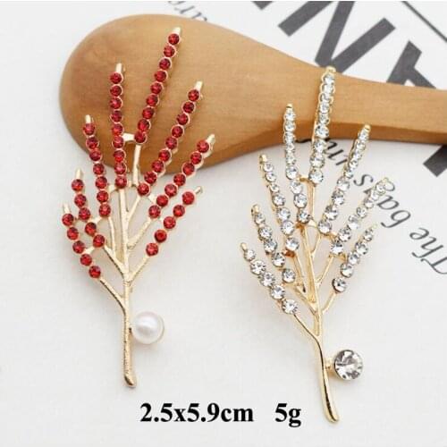 50pcs Strass Charms Flower Branches Crystal Stone Rhinestone Buckle Brooch Wedding Brides Hairpin Accessories Invitations Decor