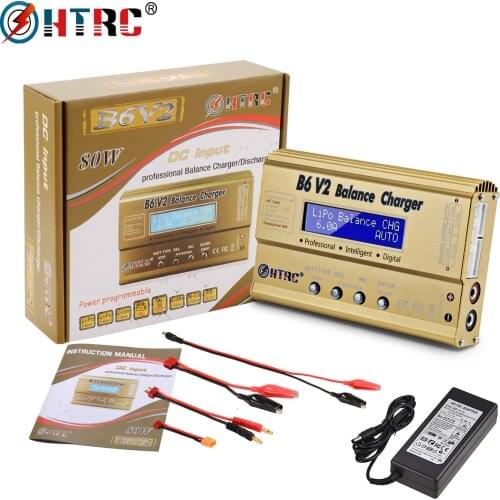 HTRC IMAX B6V2 Balance Charger 80W Professional Digital Lipo Discharger for Li-ion Lipo LiFe NiCd NiMH LiHV PB Battery