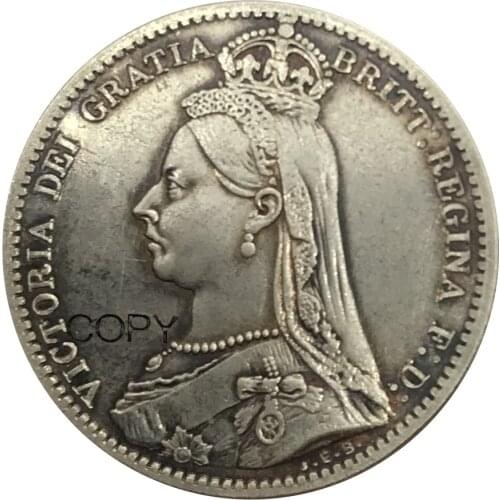 Great Britain Victoria 6 Pence 2nd portrait 1888 Cupronickel Plated Silver Copy Coins