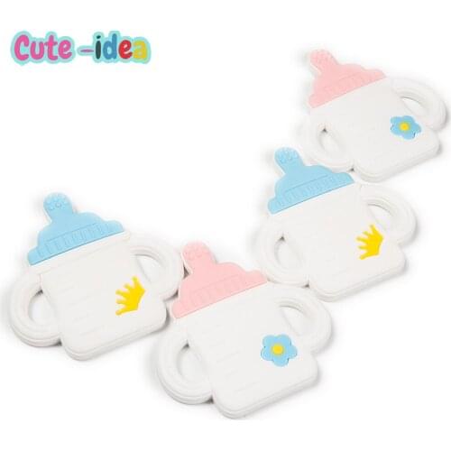 Cute-idea 1pc Bottle Silicone Teether Beads Baby Food Grade Teething Necklace Nursing BPA Free DIY Pacifier Chain Product Toy