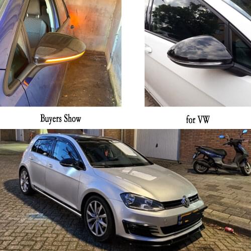 Bright Black Rear View Mirror Cover Cap for VW for Golf 7 MK7 7.5 for GTI for Touran 2014-2017 Door Wing Side Mirror Case Cover