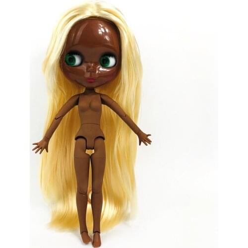 Factory Blyth Doll blond color Straight hair Blyth Dolls Joint nude Body DIY BJD toys Fashion toy for Girl Christmas