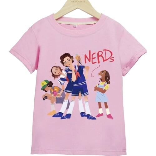 Stranger Things Cartoon Print Summer Sports and Leisure Short-sleeved Boys and Girls Short-sleeved T-shirt kids clothes 8 to 12