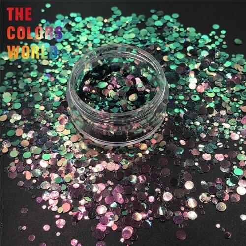 TCT-316 Chameleon Colors Shift Round Dot Shape Nails Glitter Nails Art Decoration Tumblers Shaker Crafts Festival Decoration