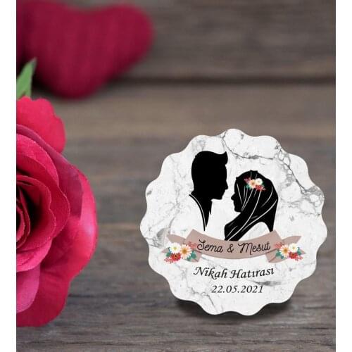 İsme Special Mention, Henna, Wedding, Engagement, Wedding Souvenir Wooden Magnet 25 Pcs