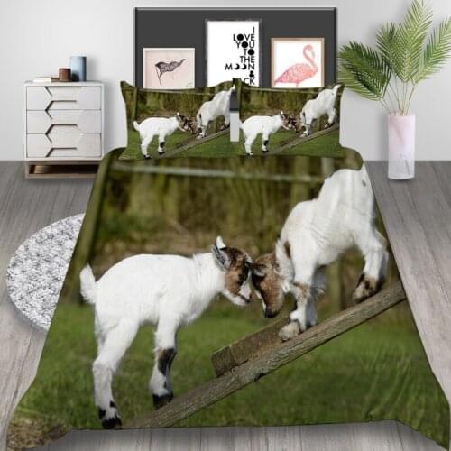 Thumbedding Lamb Bedding Set Double Lifelike Fresh 3D Duvet Cover Grassland King Queen Twin Full Single Unique Design Bed Set