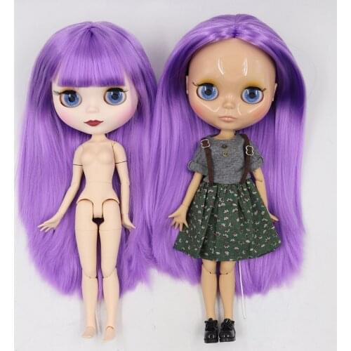 ICY DBS Blyth Doll 1/6 bjd 30cm toy joint body purple hair tan skin shiny face white skin matte face
