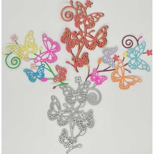 Butterflies, flowers, 4 butterfly metal cutting molds, crafts, kraft paper cards, scrapbooks, photo albums