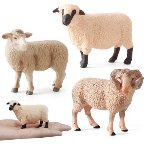 Lovely Poultry Animals Simulation Merino Sheep Model Action Figure Education Kids Toy Gift