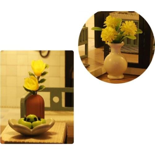 Miniature Dollhouse with Realistic Furniture Wooden Crafts Villa Big House Cottage Creative Room Doll House Self Assembly