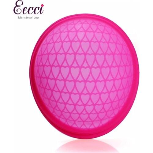 EECCI Reusable Disc Flat-fit Design Menstrual Cup with Extra-Thin Sterilizing Silicone Menstrual Disk Tampon/ Pad Alternative