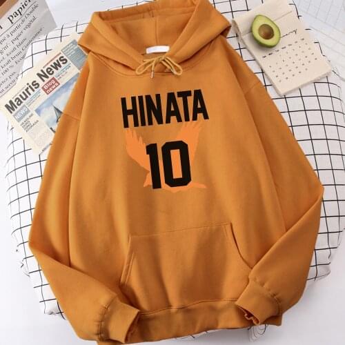 New Coldproof Vogue Mens Hooded Haikyuu Hinata Shoyo Number Printing Clothes Loose Vintage MenS Sweatshirt Large Size Hoodie